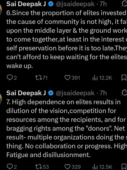 In this thread, I argue that the Hindu community cannot afford to wait for its elites to awaken. The responsibility falls upon the middle layer and ground workers to unite for self-preservation.