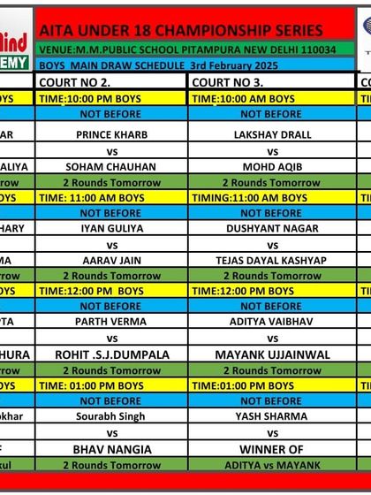 Tournament Schedules & Information photo 3