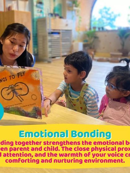 Reading together creates a strong emotional bond. The warmth of a shared story and close physical proximity creates a comforting and nurturing environment.