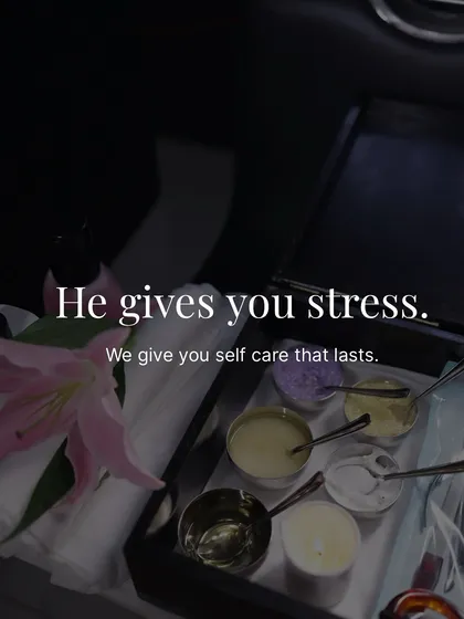 A cheeky reminder: He gives you stress, we give you self-care that lasts. It's time to book your appointment with us.