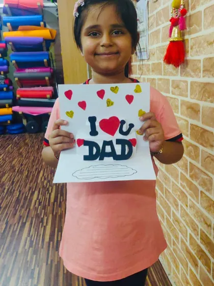 Look at this beautiful handmade card for Father's Day. Our craft workshops let kids get creative and make something special with their own hands. So much love in this.