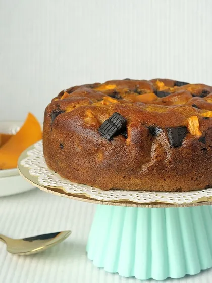 Indulge in the magic of my limited-time mango menu, where the richness of ripe mangoes meets dark chocolate chunks in this beautiful cake.