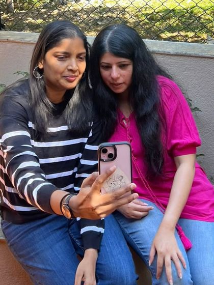 Taking a selfie with a happy client. Building relationships is just as important as building gardens. It's the people that make this job so special.
