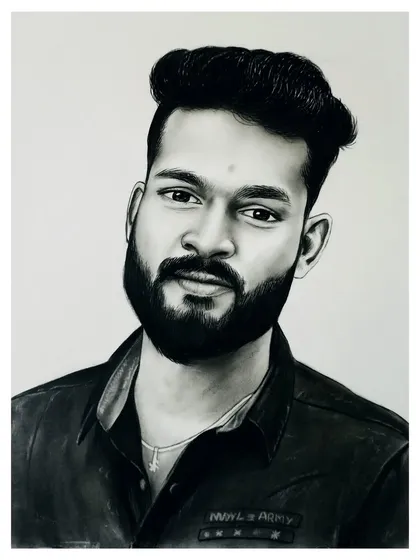 This is an example of my charcoal portrait work. I use high-quality charcoal and pencils to create realistic, detailed black and white sketches that have a classic, timeless feel.