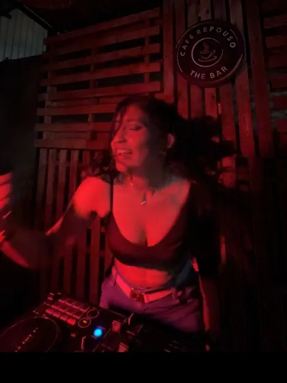 Lost in the music. A candid shot of me hyping up the crowd at The Bar, completely immersed in the energy of the night.