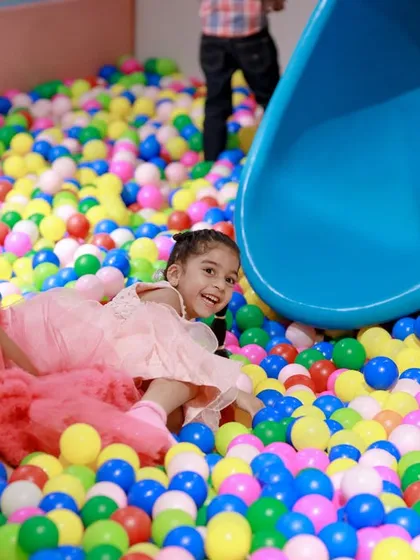 Our indoor play zone is designed for safe and endless fun. The giant, colorful ball pit is a favorite spot for kids to dive into, offering a fantastic sensory experience and a place for countless giggles.