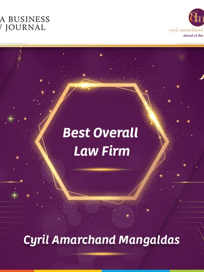 We are proud to be ranked as the 'Best Overall Law Firm' by India Business Law Journal. This recognition, alongside wins in 14 practice area categories, is a testament to the breadth and depth of our legal services.
