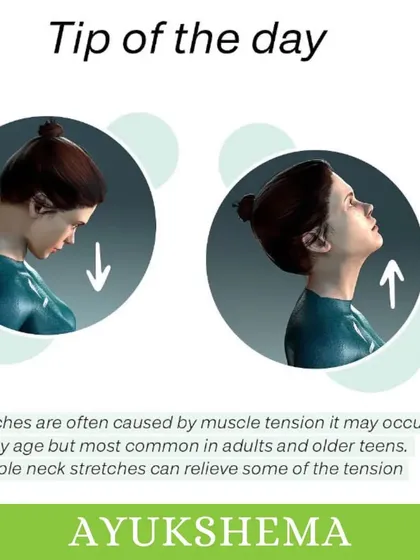 Tension headaches are often caused by muscle tightness in the neck. This simple tip of the day demonstrates gentle neck stretches that can be done anywhere to relieve tension and prevent headaches.