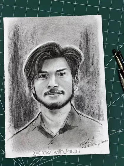 This is a charcoal commission I did for a client from Uttar Pradesh. I focused on creating strong contrast and capturing a friendly expression, delivering a portrait that feels both classic and modern.