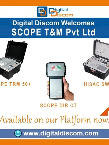 Access specialized field equipment through our marketplace. This image showcases a selection of substation testing equipment from our partner SCOPE T&M, including the TRM 50+ for transformer testing and the HISAC SWIFT circuit breaker operational analyzer.