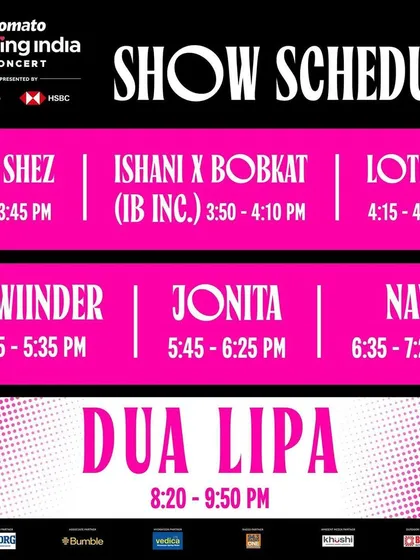 The show schedule for the concert. Me and Bobkat brought the hip-hop vibes to the MMRDA Grounds.