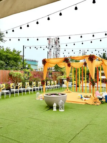 Imagine a vibrant Haldi ceremony under the open sky. Our venues provide the perfect canvas for colorful pre-wedding functions, complete with traditional decor and ample space for all your rituals and fun.