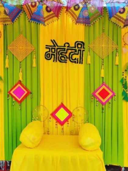 Shanaya Decorations - All-Inclusive Ceremony Packages (Haldi & Mehendi) Mehendi & Sangeet Backdrops photo 5