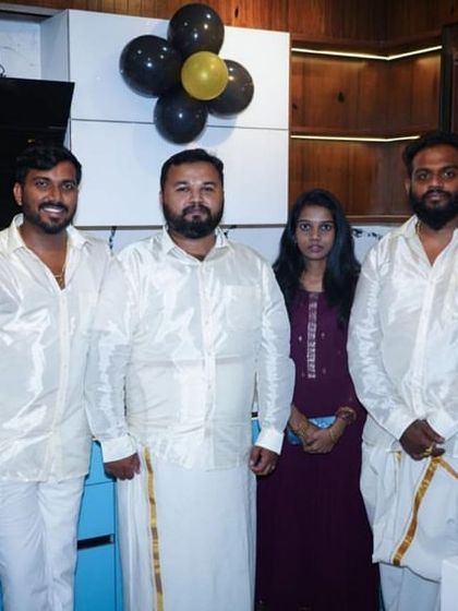 The core VE-VA Designs team at our new RR Nagar experience center inauguration. We are a team of passionate Kannadigas dedicated to bringing your dream home interiors to life.