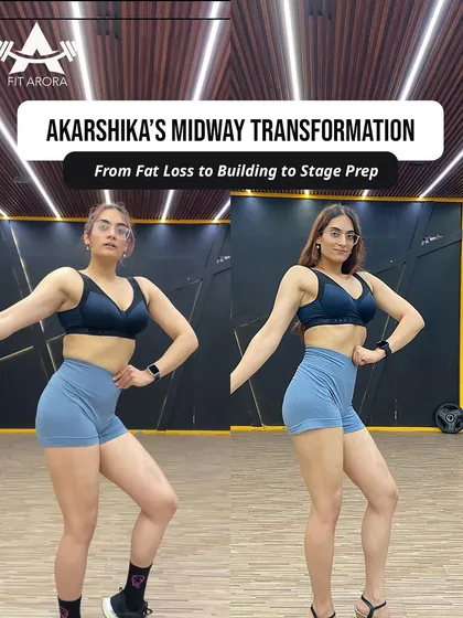 This is what a smart, sustainable transformation looks like. My client Akarshika didn't just lose fat; she went through a dedicated building phase to improve her physique before starting her stage prep. This patient approach is key to bringing a stronger, more defined look to the stage.