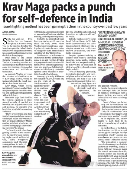 Our curriculum comes directly from the source. This Business Standard article features the founder of Krav Maga, Eyal Yanilov, highlighting the authenticity and proven effectiveness of the system we teach in all our corporate and public workshops.