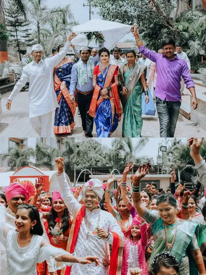 The grand entrance of the bride and the celebratory baraat of the groom. I capture the energy and excitement of these key wedding processions.