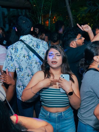 When the beat drops and you just have to point. I love seeing the crowd react to my track selections in real time.