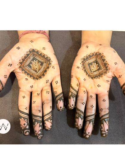 A minimalist design for Diwali, featuring a square mandala with a lotus inside. Simple, modern, and elegant.