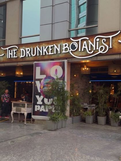The entrance to The Drunken Botanist in Cyber Hub. I make sure to show the location so my followers can easily find it.