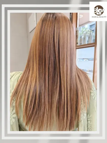 A beautiful example of a global color service. This warm, honey-blonde shade is perfect for a bright and sunny look.