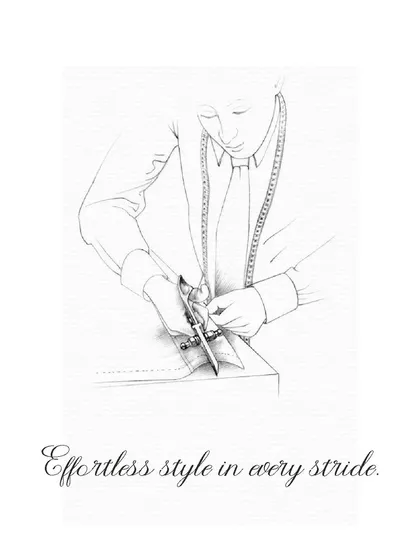 Every great garment begins with a vision. This sketch illustrates the starting point of our creative process, where effortless style is born on paper before it is brought to life in fabric.