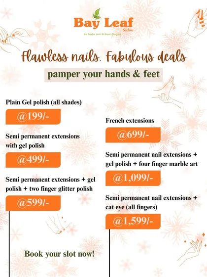 Getting your dream nails is more affordable than you think. This is a quick look at our special deals, from a simple gel polish to semi-permanent extensions with custom marble or cat eye art.