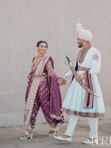 A candid, happy moment captured during the couple's photoshoot.