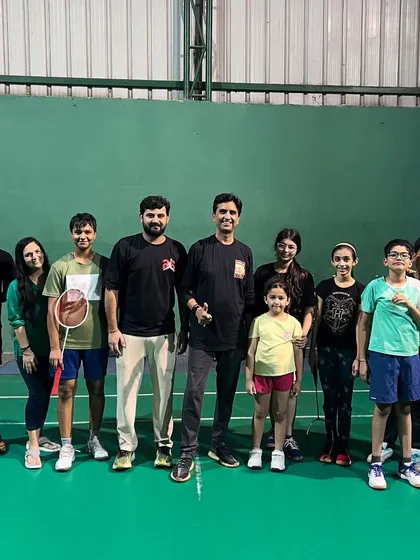 We were honored to host the renowned poet and speaker, Mr. Kumar Vishwas. This group photo captures a moment of inspiration, reflecting our commitment to the holistic development of our students, both on and off the court.