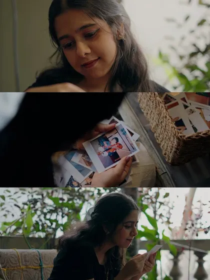 More glimpses into the visual world of "Bhavachitrave". The process of looking through old photos and reconnecting with the past is central to the song's narrative.
