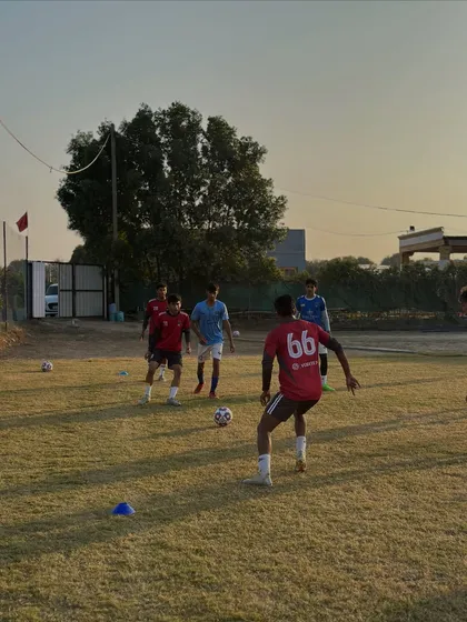 Players engaged in a passing drill during a Wednesday training session. Consistency and precision are what we strive for in every practice.