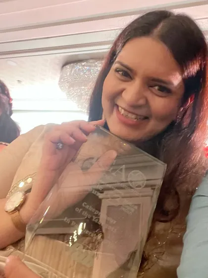 This was such a proud moment for me, holding my 'Cakepreneur of the Year 2025' award. It’s an honor to be recognized for a decade of hard work, passion, and creating innovative desserts. This win is for all of you who have supported my journey.