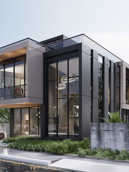 The final render of the villa, showing the intended outcome of the construction process. This is the vision that guides every decision made on site.