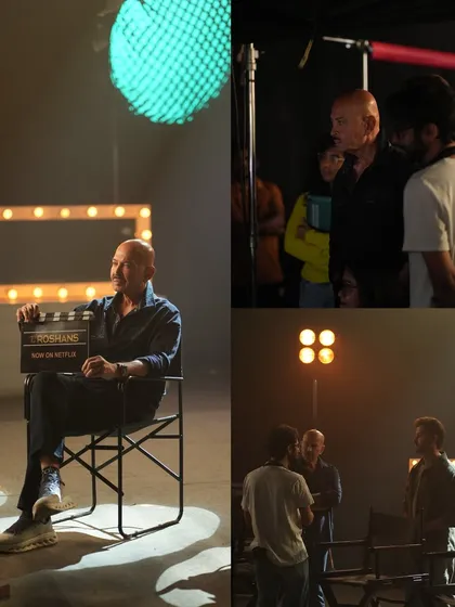More moments from the Roshan documentary promo shoot. This shows our gaffer and lighting team making adjustments to ensure the talent is perfectly lit.