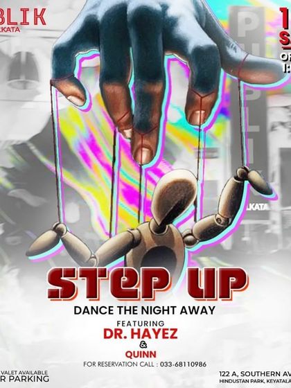 A "Step Up" party poster from Publik, where I performed alongside another DJ.