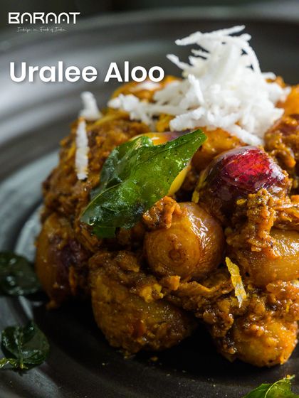 Our Uralee Aloo is a flavourful South Indian potato dish, spiced and roasted with shallots and topped with freshly grated coconut.