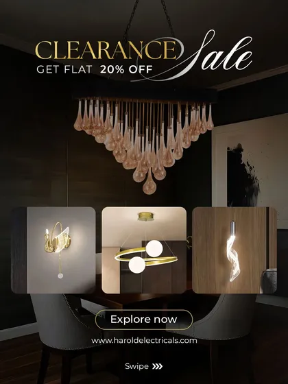Clearance Sale Alert! I'm making room for new designs, which means you can score iconic lights like this teardrop chandelier and modern wall lights at a flat 20% off.