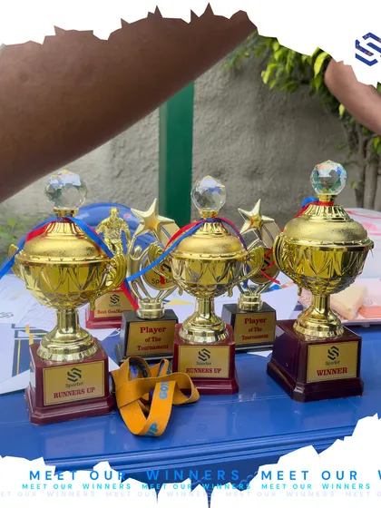 The hardware that proves the hard work. These trophies from the Sports Fiesta and other tournaments are a reminder of what our athletes can achieve through our training programs.