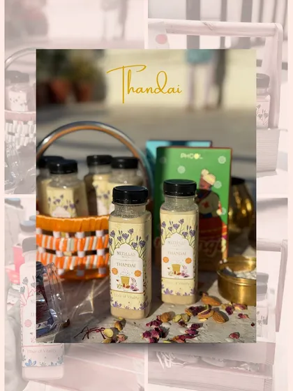 My artisanal Thandai is a taste of tradition, brewed especially for festivals. It is a rich, cooling beverage loaded with handpicked almonds and assorted dry fruits, just the way it has been made for generations.