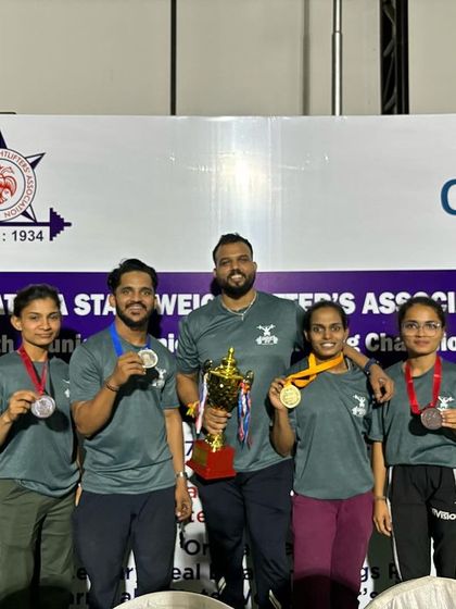 The team proudly displaying their medals after a successful 2023 state championship. Every athlete contributed to our strong performance.