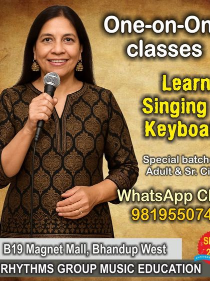 We provide a supportive space for adults to learn singing. This student is part of our one-on-one vocal training program, designed to improve vocal range, pitch, and confidence.