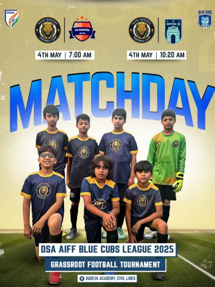 Kicking off the group stage of the DSA AIFF Blue Cubs League. This announcement highlights the start of a new challenge for our U-12 team.