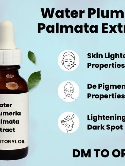 Target pigmentation and dark spots with our Water Plumeria Palmata Extract (WHITONYL OIL). It's a powerful skin-lightening active ingredient, ideal for creating brightening serums and spot treatments.