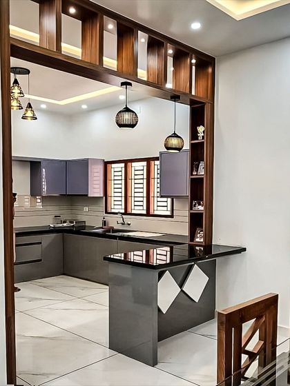 Interiors - Modular Kitchen Design Kitchens with Islands & Breakfast Bars photo 5