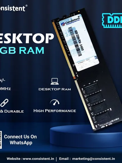 This 8GB DDR4 desktop RAM module operates at 2400MHz, offering a stable and durable performance boost for everyday computing. It's a simple and effective way to make your desktop more responsive.
