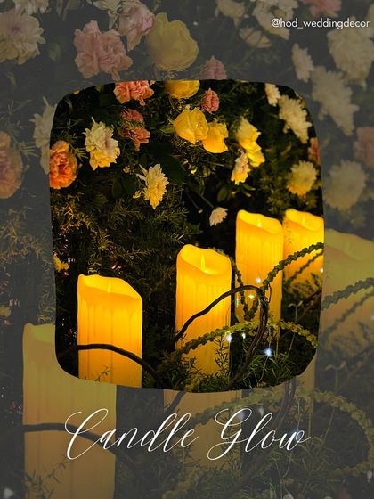 A collage showcasing "Candle Glow," highlighting how the warm light of candles can create a romantic and intimate atmosphere.