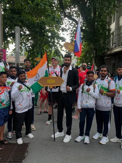 We fight for India. This is our team, proud to represent our country at the 7th International Thai Martial Arts games in Bangkok. We carry the flag with honor.