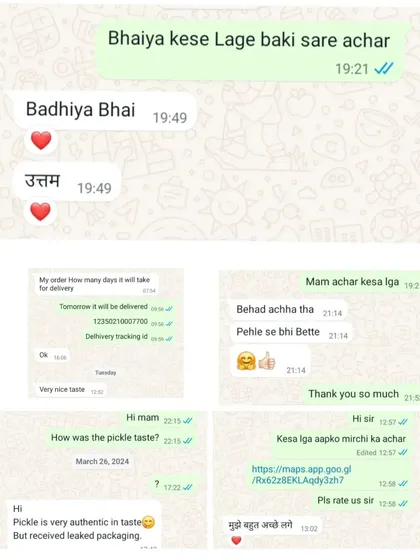 Here are some messages from my happy customers. Reading their reviews about the authentic taste and good quality makes all the hard work worth it.