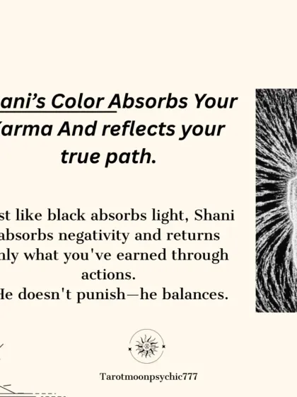 Just as black absorbs all light, Shani's color absorbs your karma and reflects your true path. He doesn't punish, he simply balances the cosmic scales.