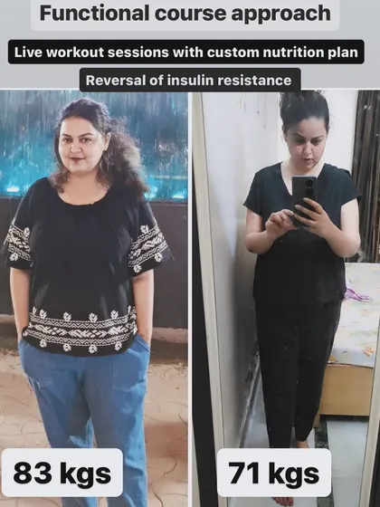 From 83 kgs to 71 kgs, this transformation shows the power of a functional approach to reversing insulin resistance. Through a custom nutrition plan and live workout sessions, we achieved significant and sustainable weight loss.